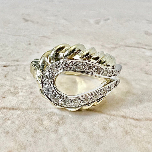 CLEARANCE 40% OFF - Fine Vintage 14 Karat Gold 0.40 Carat Diamond Cocktail Ring - WeilJewelry