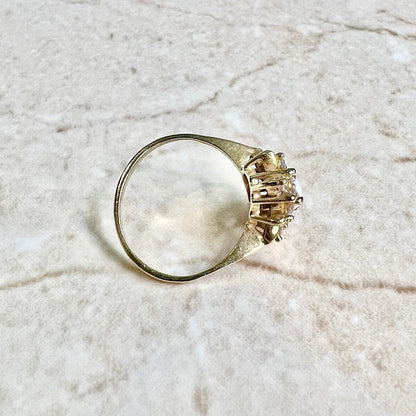 Fine Vintage 14 Karat Yellow Gold Natural Opal & Diamond Halo Ring - WeilJewelry