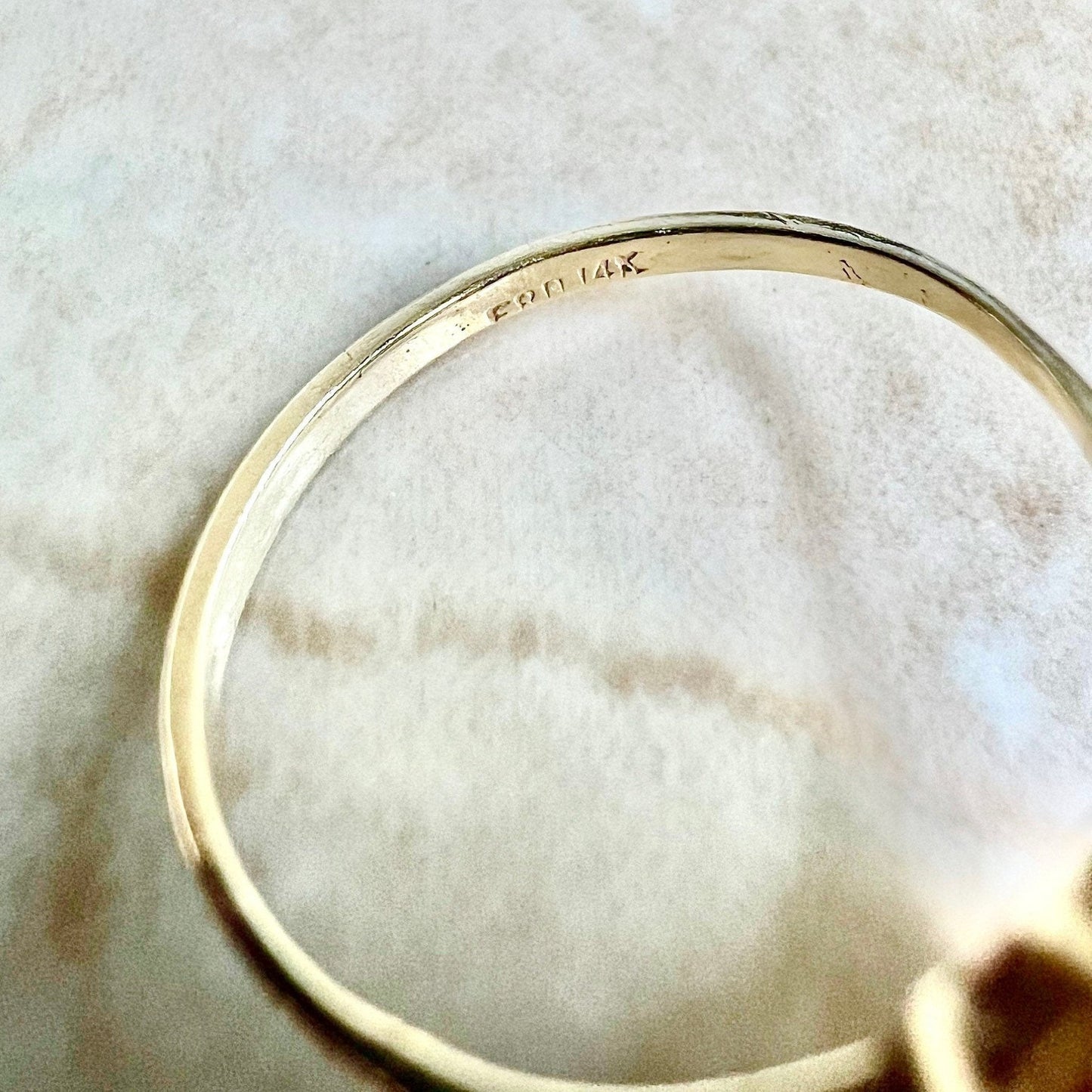 Fine Vintage 14 Karat Yellow Gold Natural Opal & Diamond Halo Ring - WeilJewelry