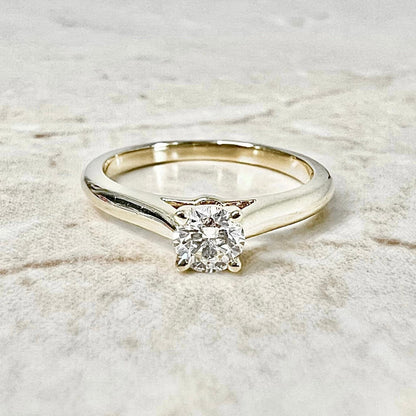 French Cartier 1895 Diamond Solitaire Engagement Ring .27 CT - 18K Yellow Gold Cartier Ring - Promise Ring - Anniversary Ring
