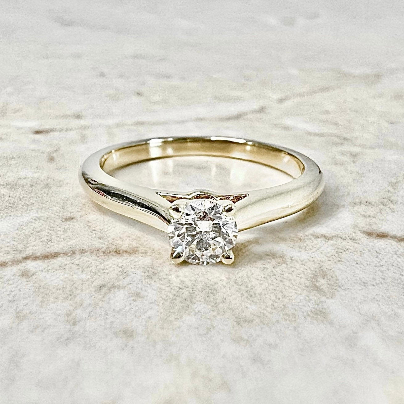 French Cartier 1895 18 Karat Yellow Gold 0.27 Carat Diamond Solitaire Engagement Ring - WeilJewelry