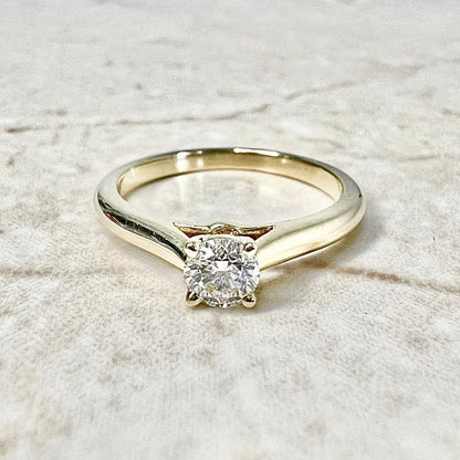 French Cartier 1895 Diamond Solitaire Engagement Ring .27 CT - 18K Yellow Gold Cartier Ring - Promise Ring - Anniversary Ring
