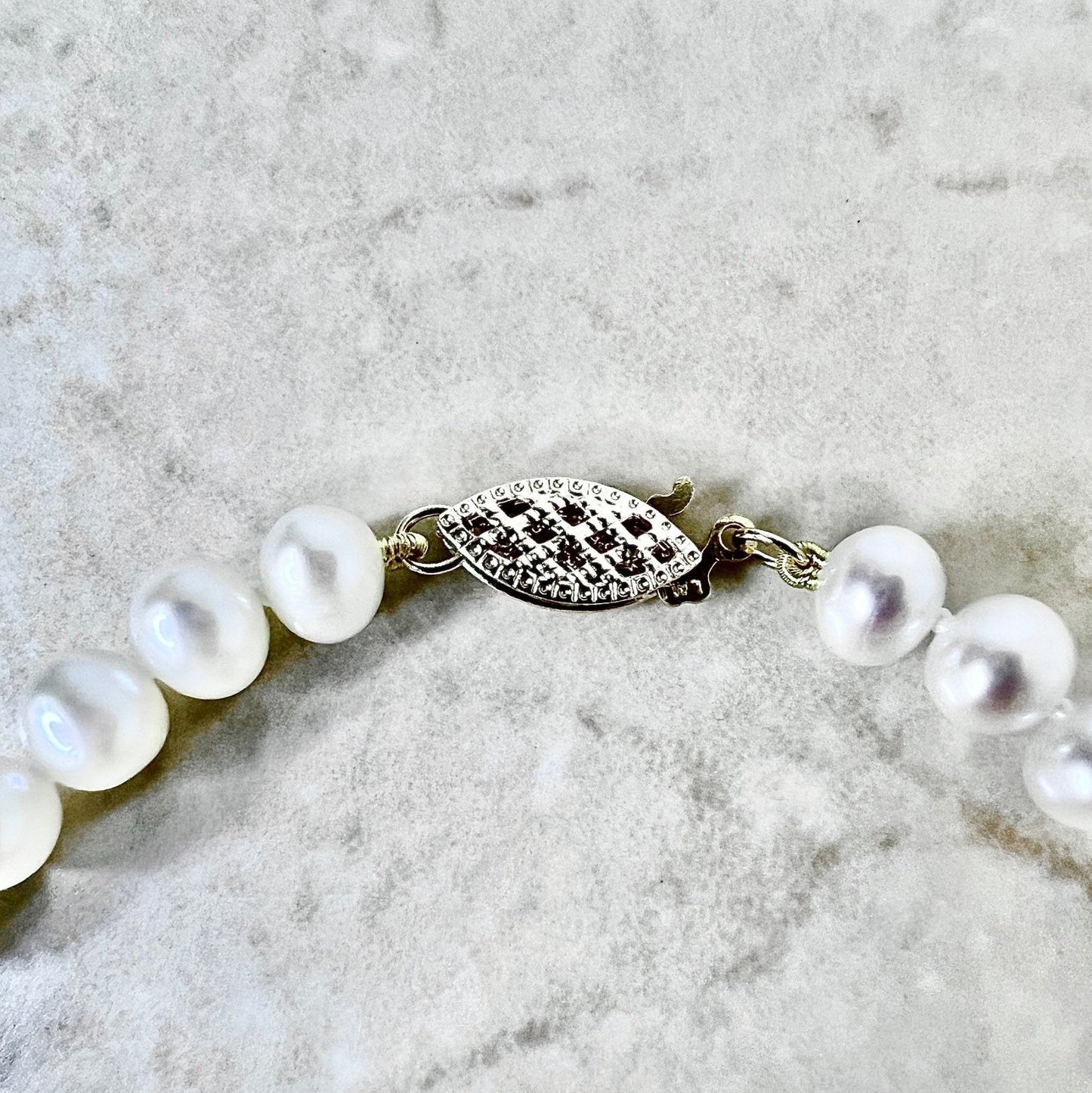 Freshwater Pearl Necklace With 14K Yellow Gold Clasp - WeilJewelry