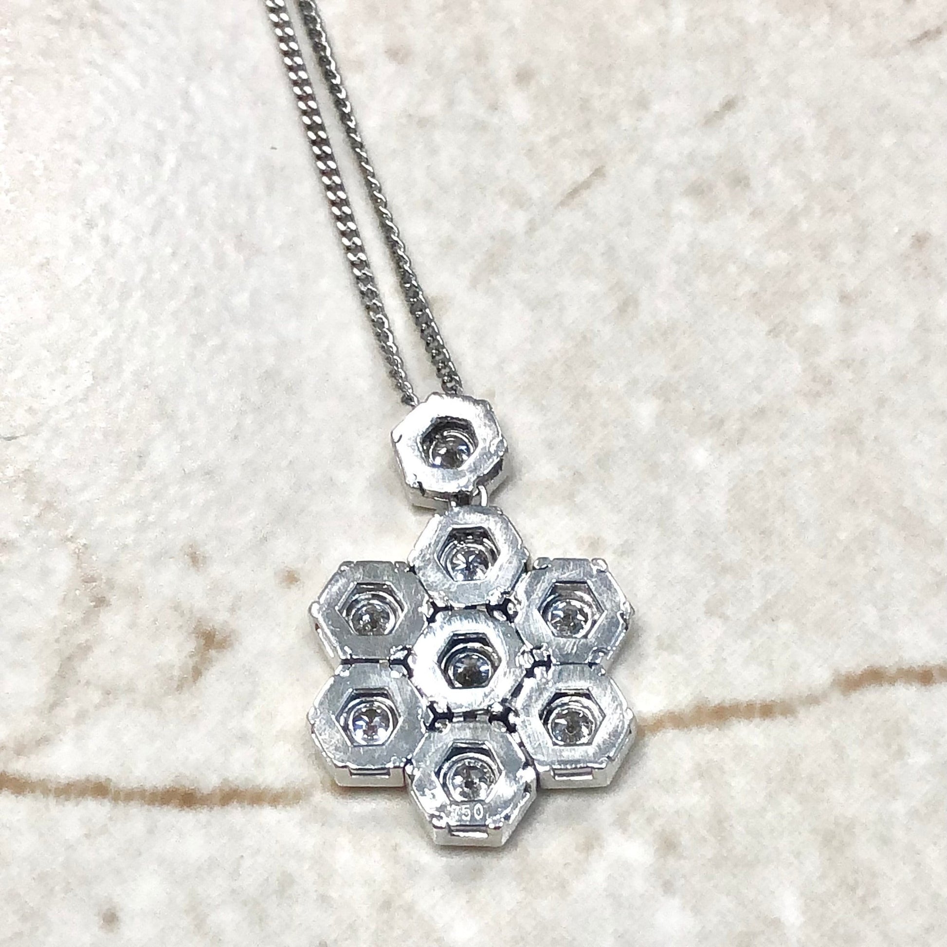 Handcrafted 18K Diamond Snowflake Pendant Necklace By Carvin French - 18K White Gold Snowflake Necklace - Diamond Necklace - Diamond Pendant