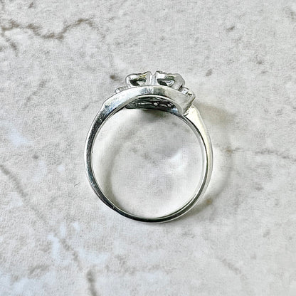 Vintage 14K Toi Et Moi Diamond Ring - White Gold Bypass Ring - 2 Stone Ring - Best Gifts For Her - Valentine’s Day Gifts - Promise Ring