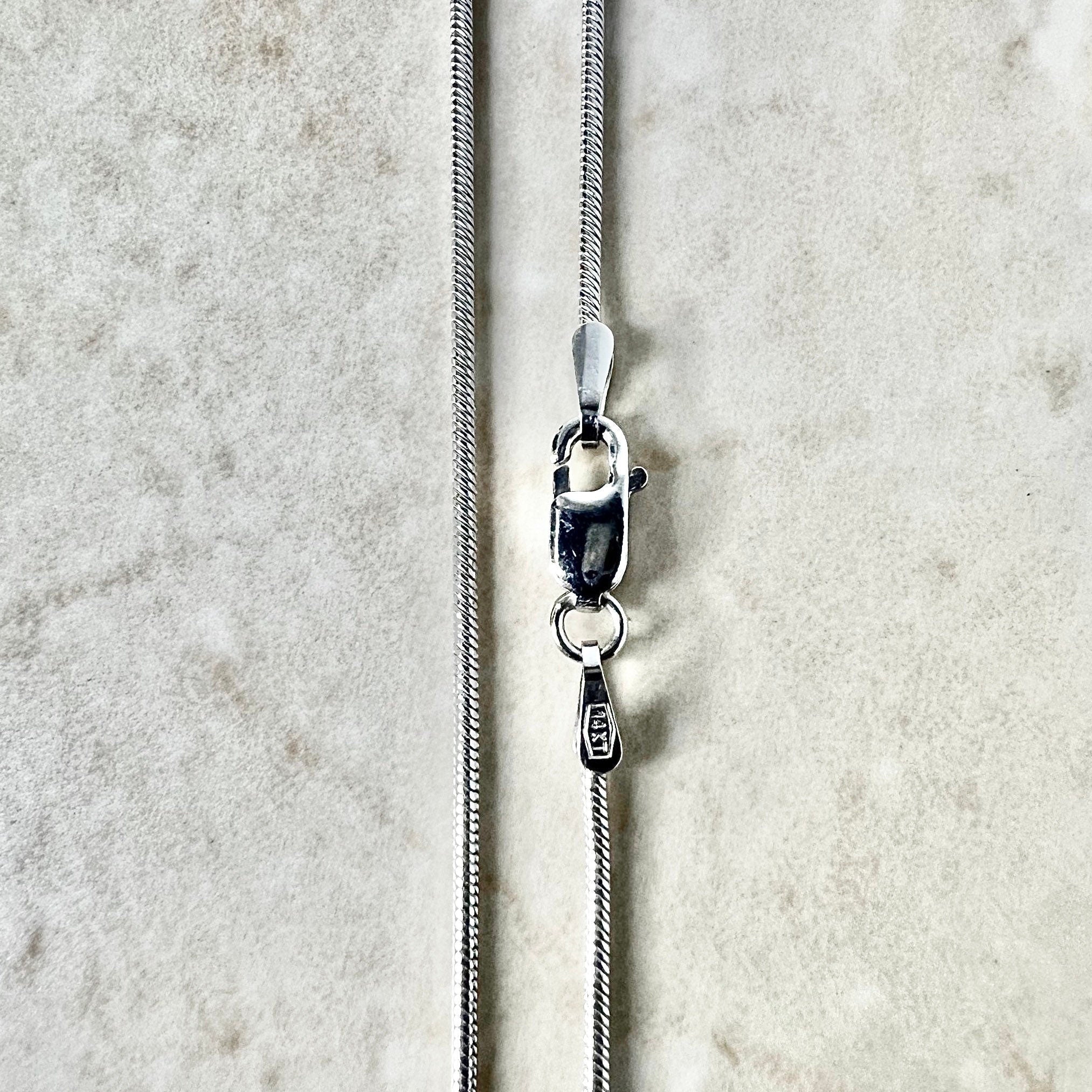 Italian 14 Karat White Gold 16 Inches Snake Chain Necklace