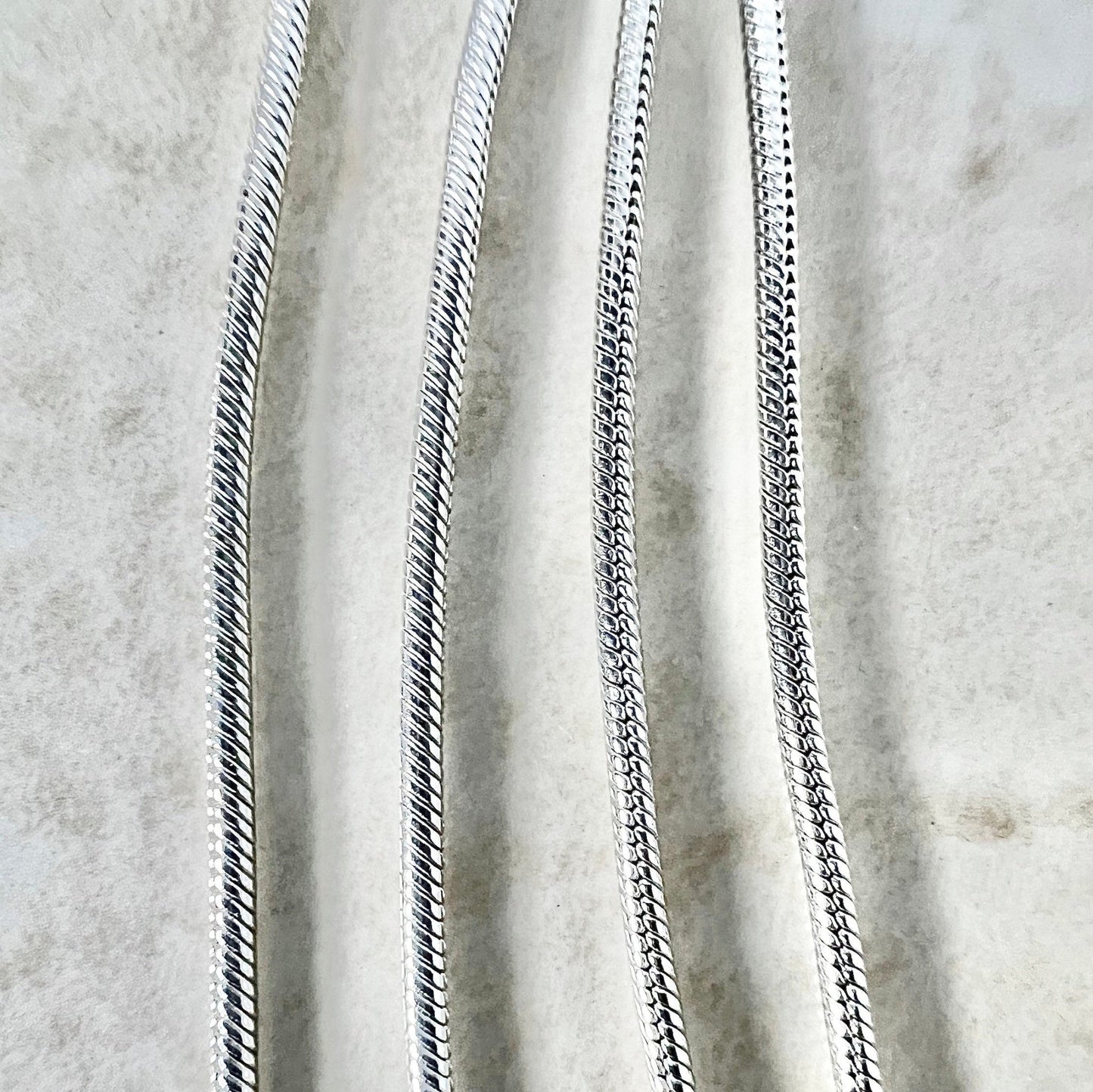 14K White Gold Snake Chain - 16” White Gold Chain - White Gold Necklace - Italian Gold Chain Necklace - Snake Necklace - Best Gifts For Her