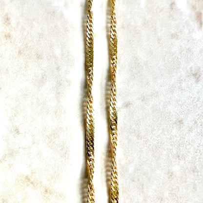 Italian 14 Karat Yellow Gold 16.25 Inch Singapore Chain Necklace - WeilJewelry