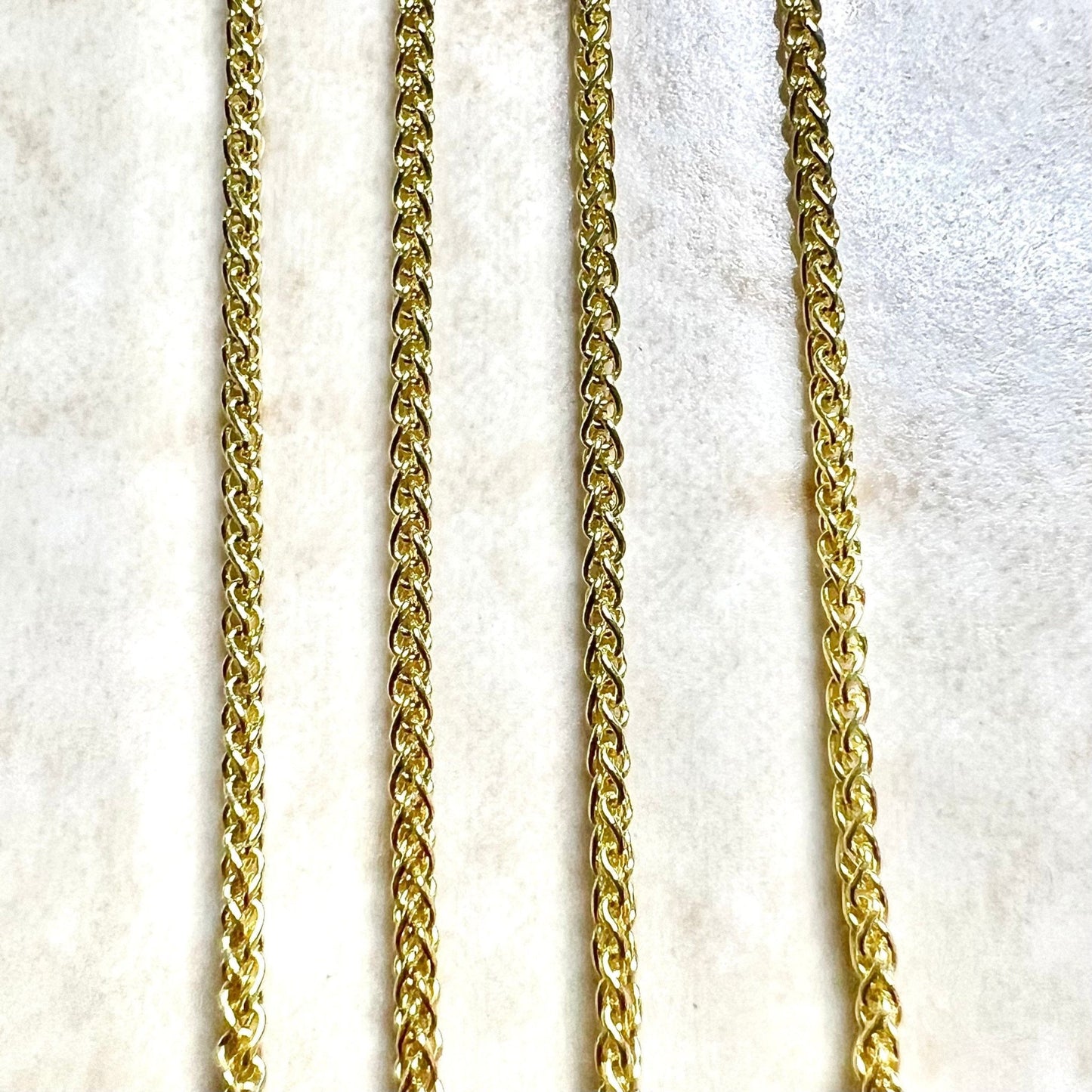 Classic Italian 14K Gold Wheat Chain Necklace - 18 Inch Gold Chain Necklace - 14K Yellow Gold Necklace - 14K Solid Gold Chain - Gift For Her