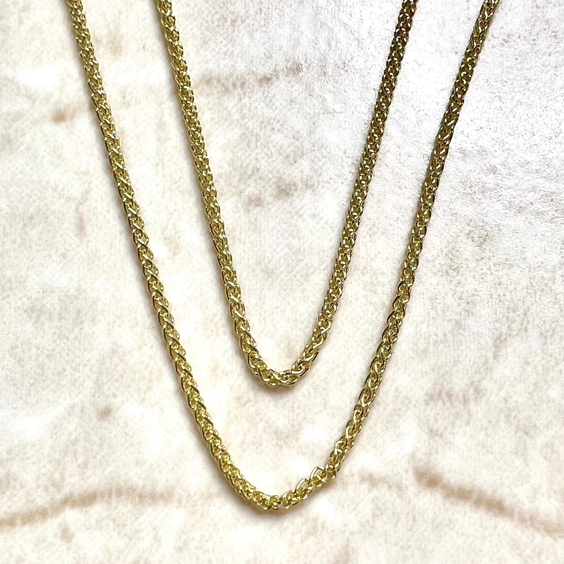 Solid Chain Necklace 14K Yellow Gold 18
