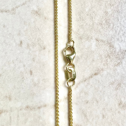 Classic Italian 14K Gold Wheat Chain Necklace - 18 Inch Gold Chain Necklace - 14K Yellow Gold Necklace - 14K Solid Gold Chain - Gift For Her