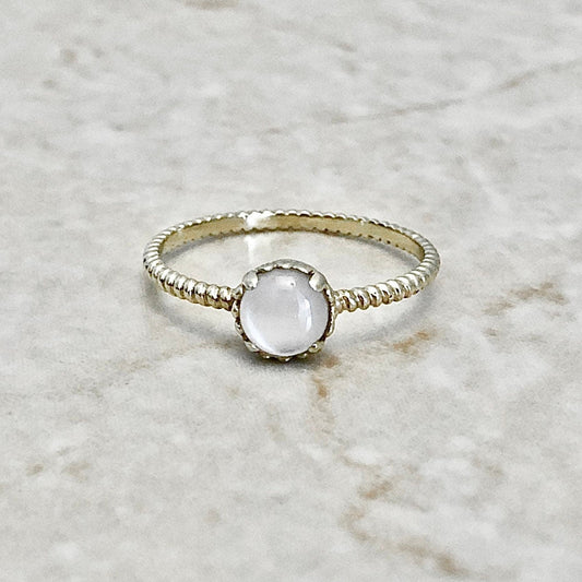 Italian 14 Karat Yellow Gold Moonstone Ring - WeilJewelry