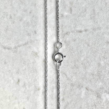 Lightweight 10K White Gold Rope Chain Necklace - 17.75” Gold Chain - White Gold Chain Necklace - Birthday Gifts For Her - Rope Necklace