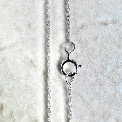 Lightweight 10K White Gold Rope Chain Necklace - 17.75” Gold Chain - White Gold Chain Necklace - Birthday Gifts For Her - Rope Necklace