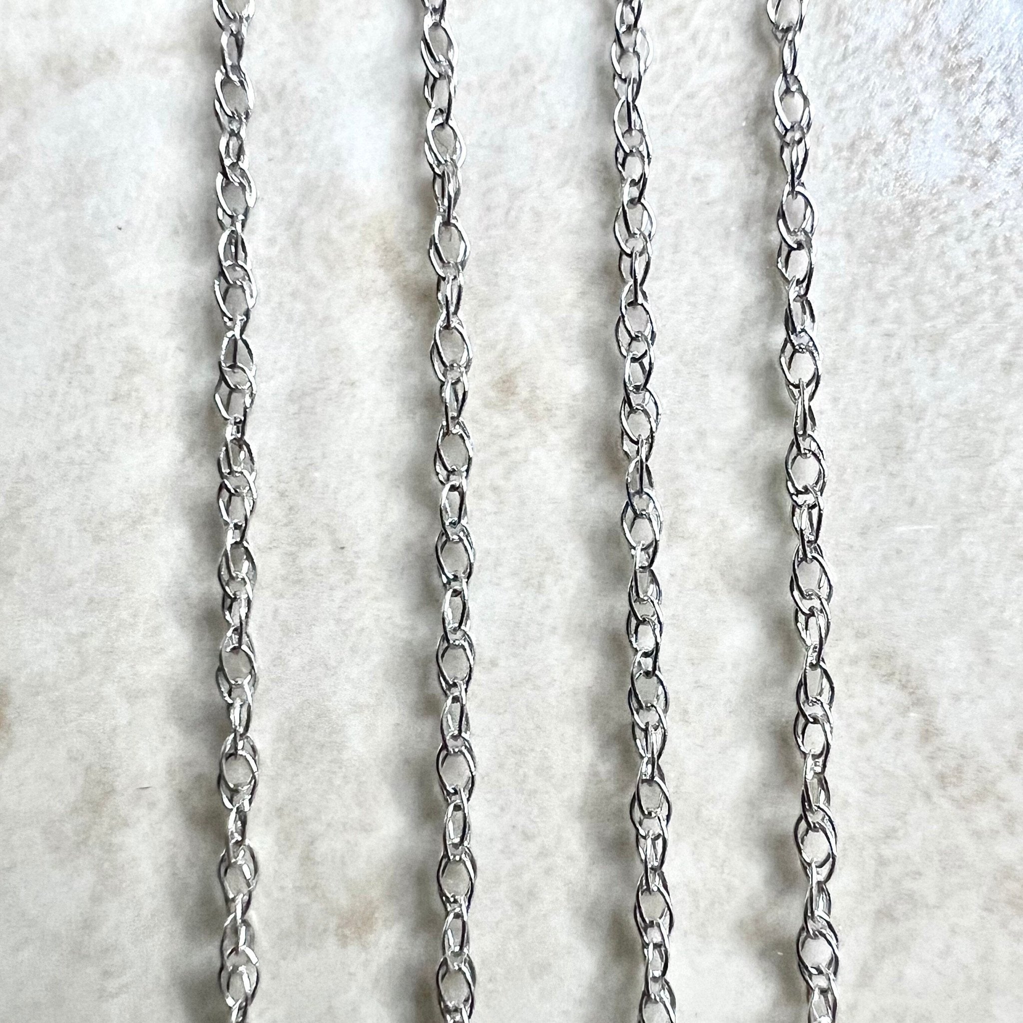 Lightweight 14 Karat White Gold 18 Inch Rope Chain Necklace