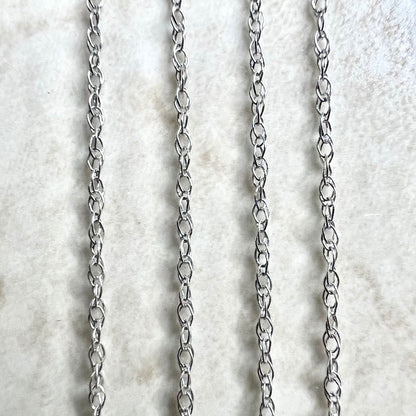 Lightweight 14K White Gold Rope Chain Necklace - 18 Inch Gold Chain - 14K Solid White Gold Chain - Christmas Gifts For Her - Rope Necklace