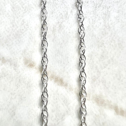 Lightweight 14K White Gold Rope Chain Necklace - WeilJewelry
