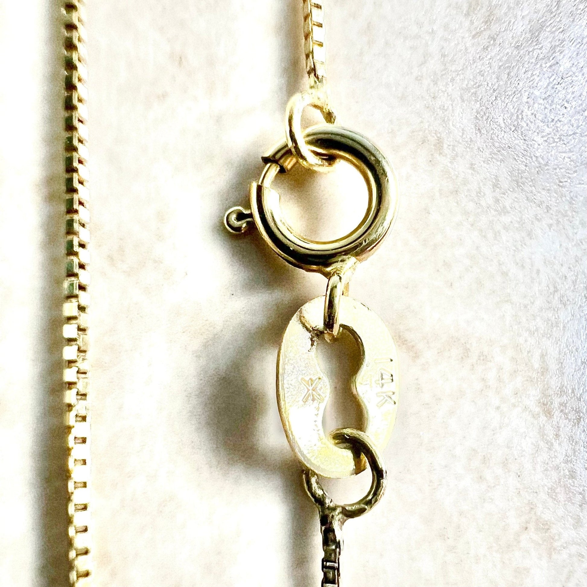 Lightweight 14K Yellow Gold Box Chain Necklace - 16 Inch Gold Chain Necklace - 14K Yellow Gold Necklace - Gift For Her - Minimalist Necklace