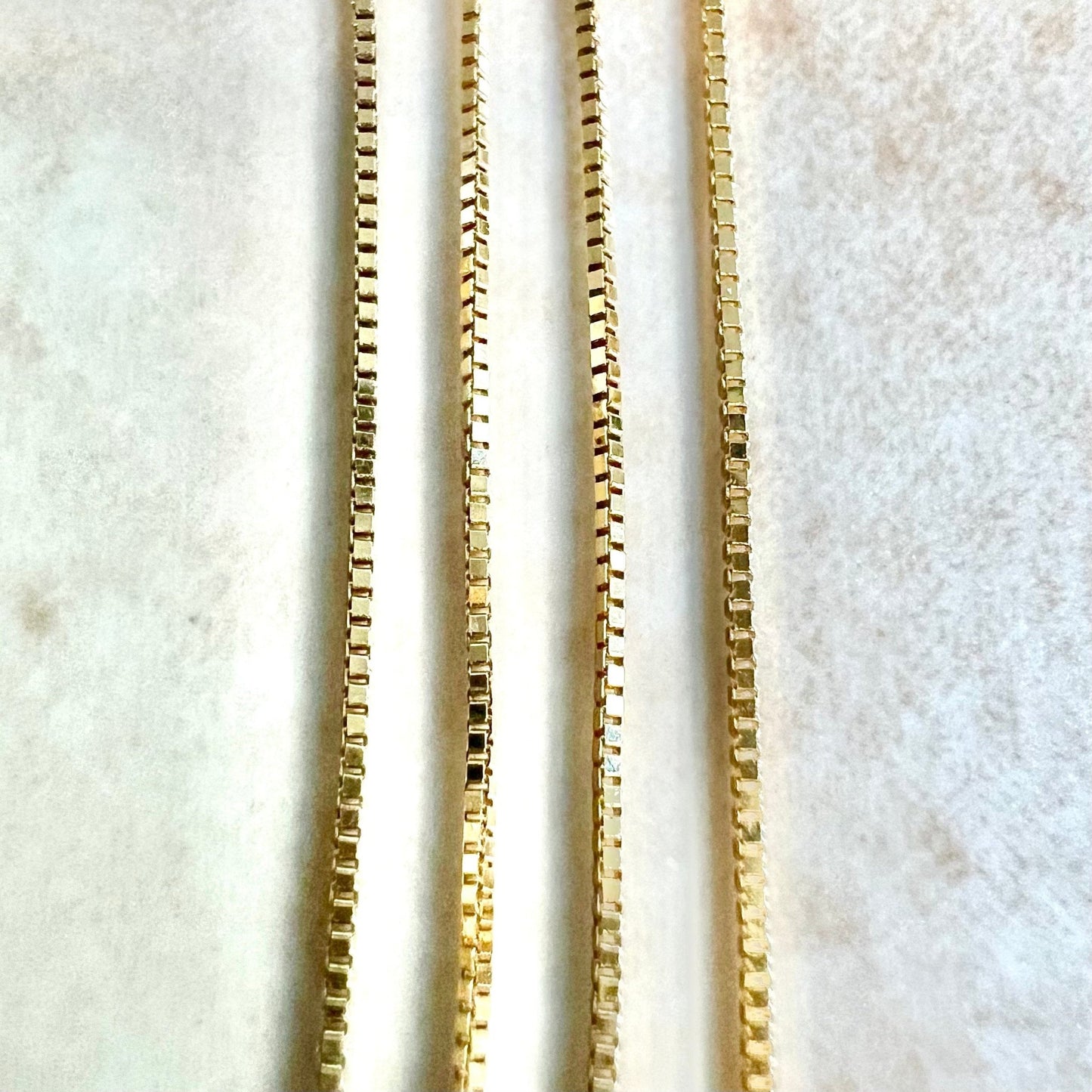 Lightweight 14K Yellow Gold Box Chain Necklace - 16 Inch Gold Chain Necklace - Yellow Gold Necklace - Gifts For Her - Minimalist Necklace