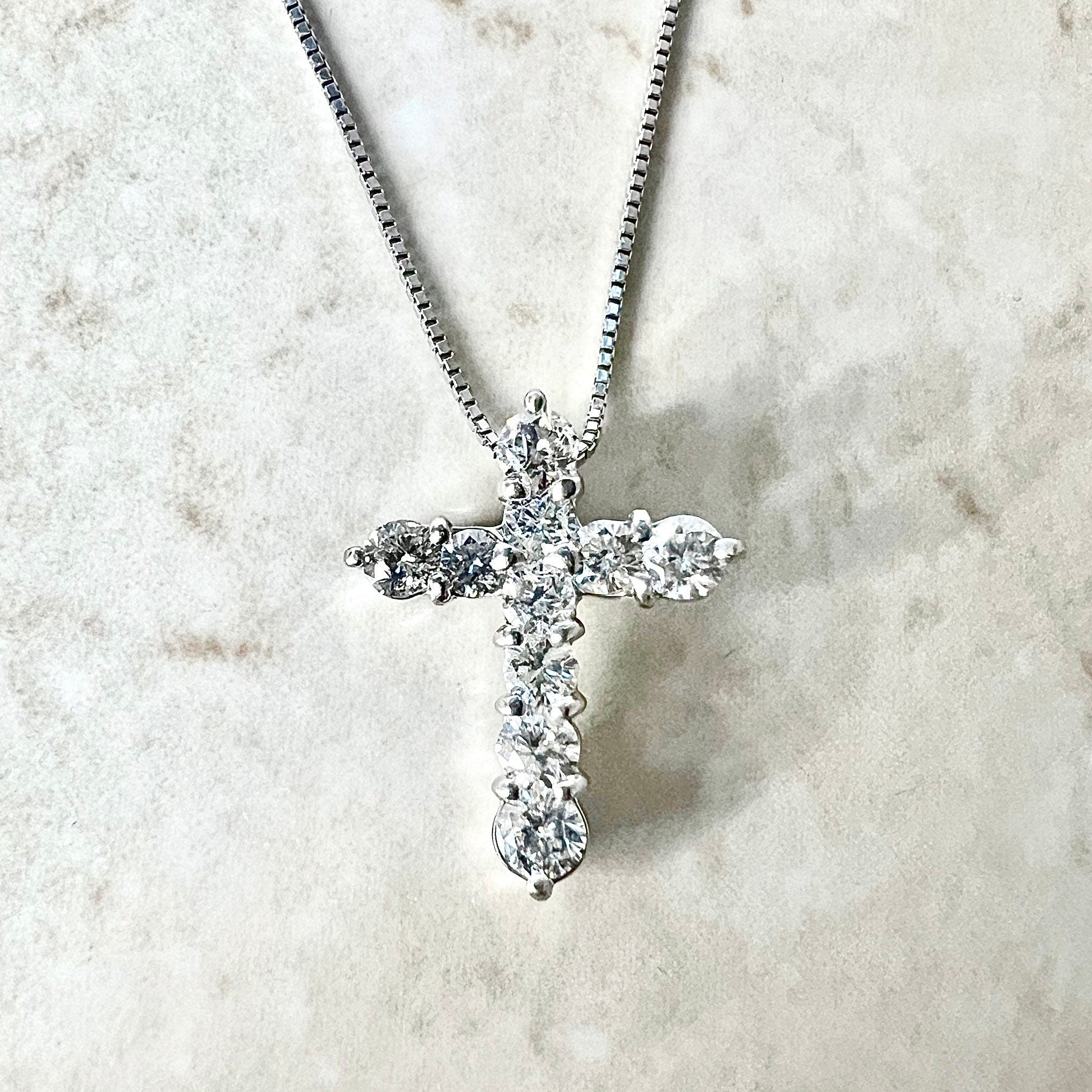 Platinum Carat Diamond Cross Pendant Necklace WeilJewelry