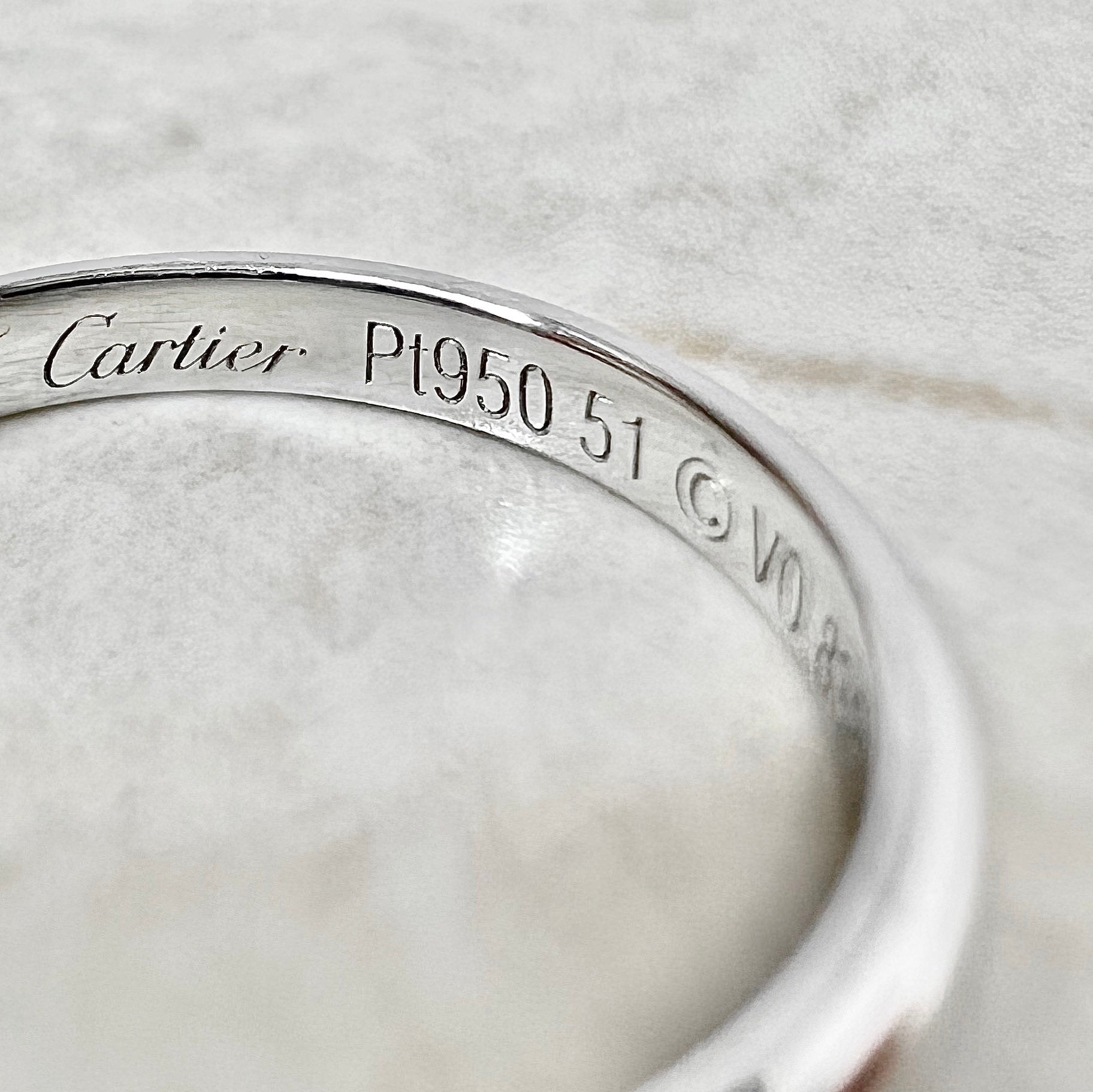 Cartier 1895 Wedding Band 2.5 mm - Platinum Cartier Band Ring - Cartier Wedding Ring - Anniversary Ring - Size 5.75 US / 51 FR