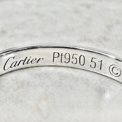Cartier 1895 Wedding Band 2.5 mm - Platinum Cartier Band Ring - Cartier Wedding Ring - Anniversary Ring - Size 5.75 US / 51 FR