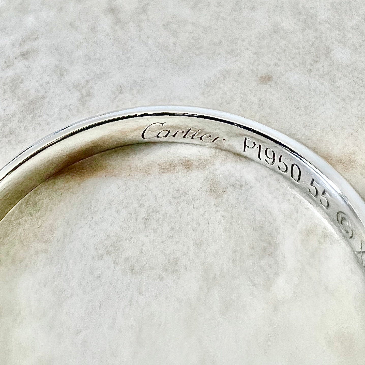 Cartier 1895 Wedding Band 2.5 mm - Platinum Cartier Band Ring - Cartier Wedding Ring - Anniversary Ring - Size 7.25 US / 55 FR