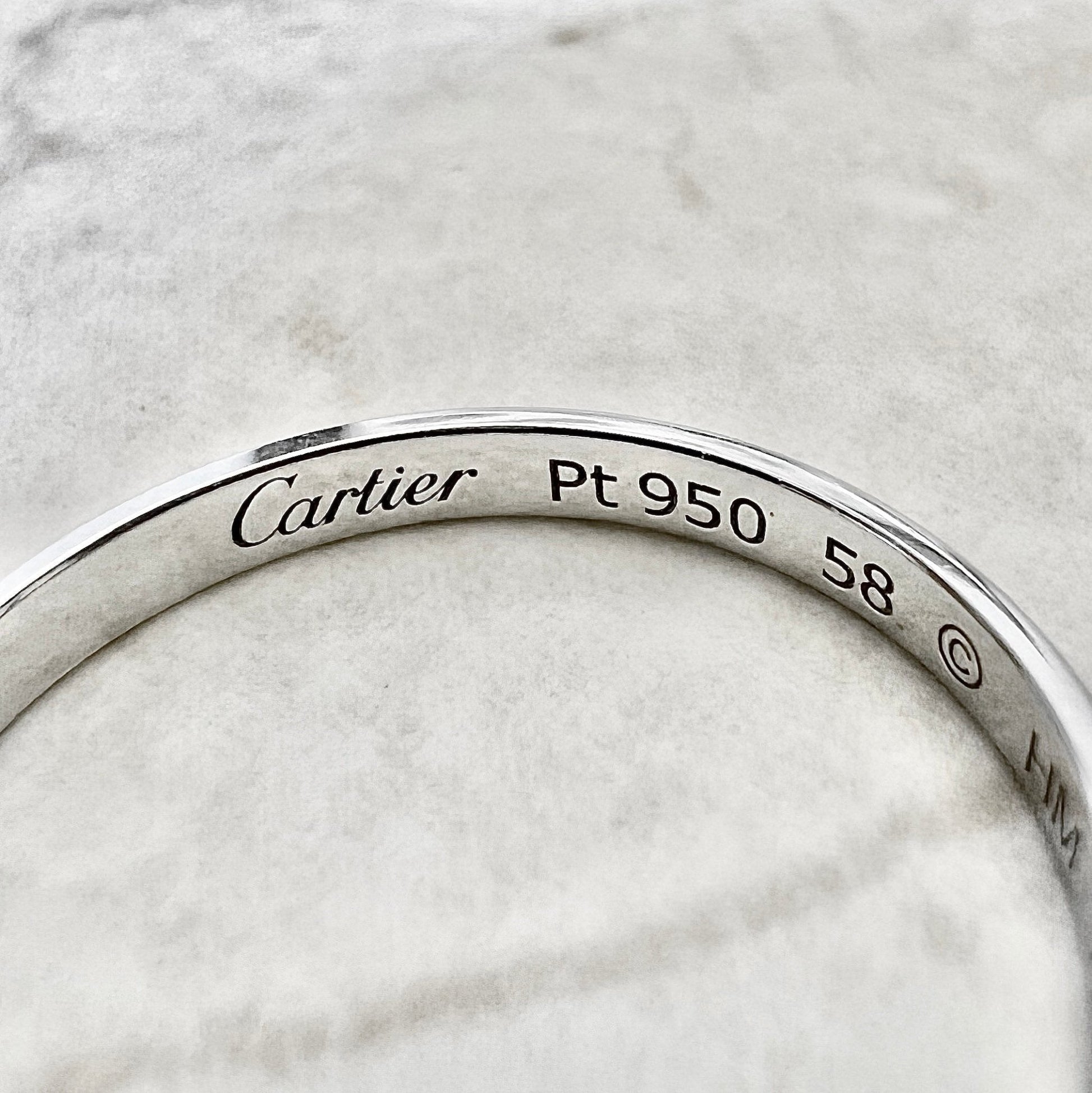 Cartier 1895 Wedding Band 2.5 mm - Platinum Cartier Band Ring - Cartier Wedding Ring - Anniversary Ring - Size 8.25 US / 58 FR