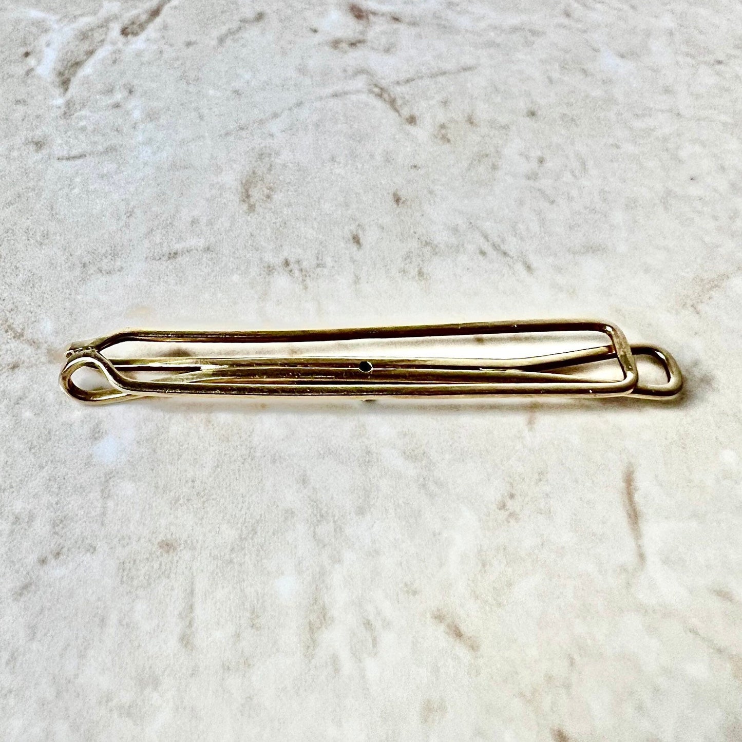 14K Antique Tie Clip - Diamond Tie Bar - Yellow Gold Tie Clip - Gold Tie Bar - Best Gifts For Him - Tie Accessories - Gifts for Dad