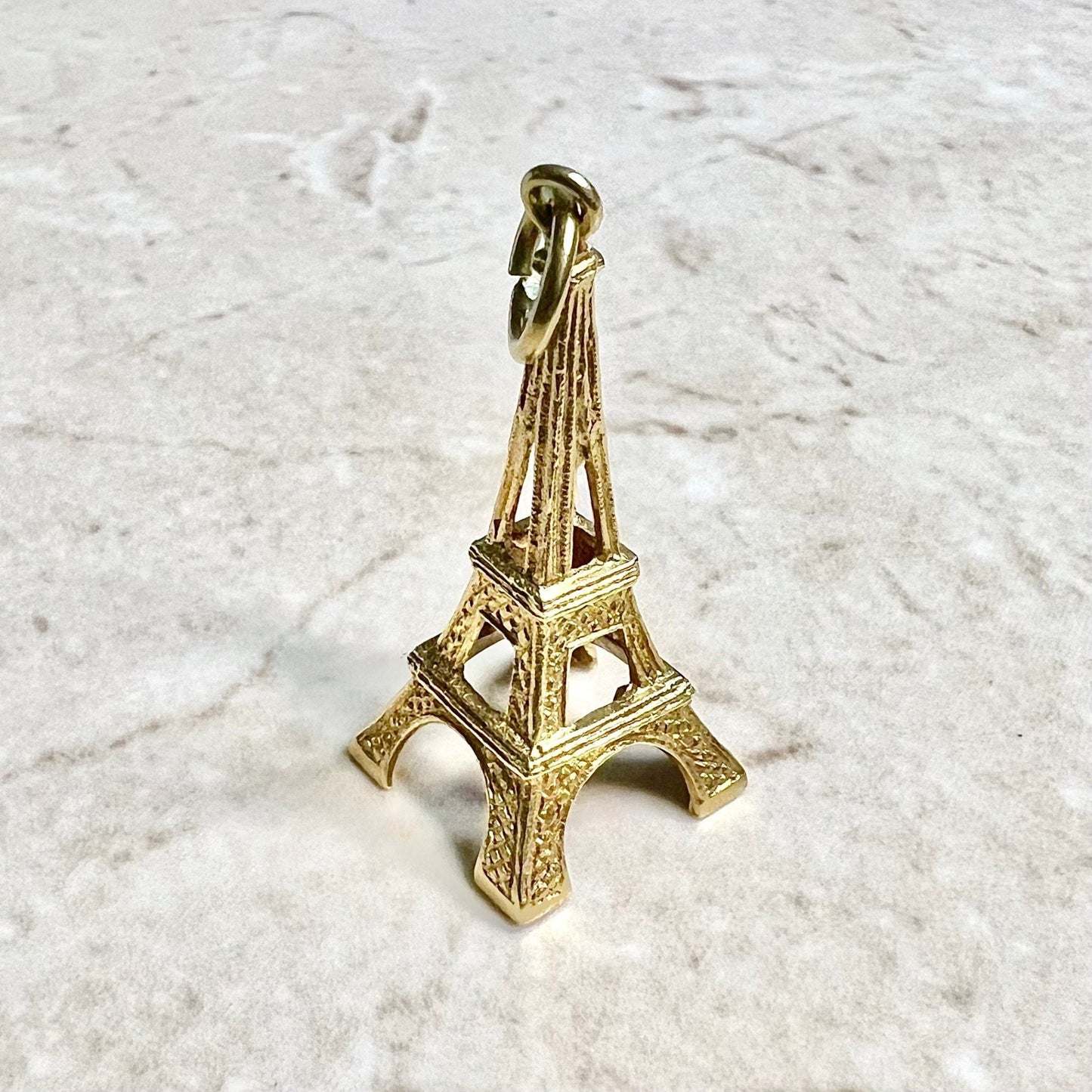 Rare Large Vintage 18 Karat Yellow Gold Eiffel Tower Pendant - WeilJewelry