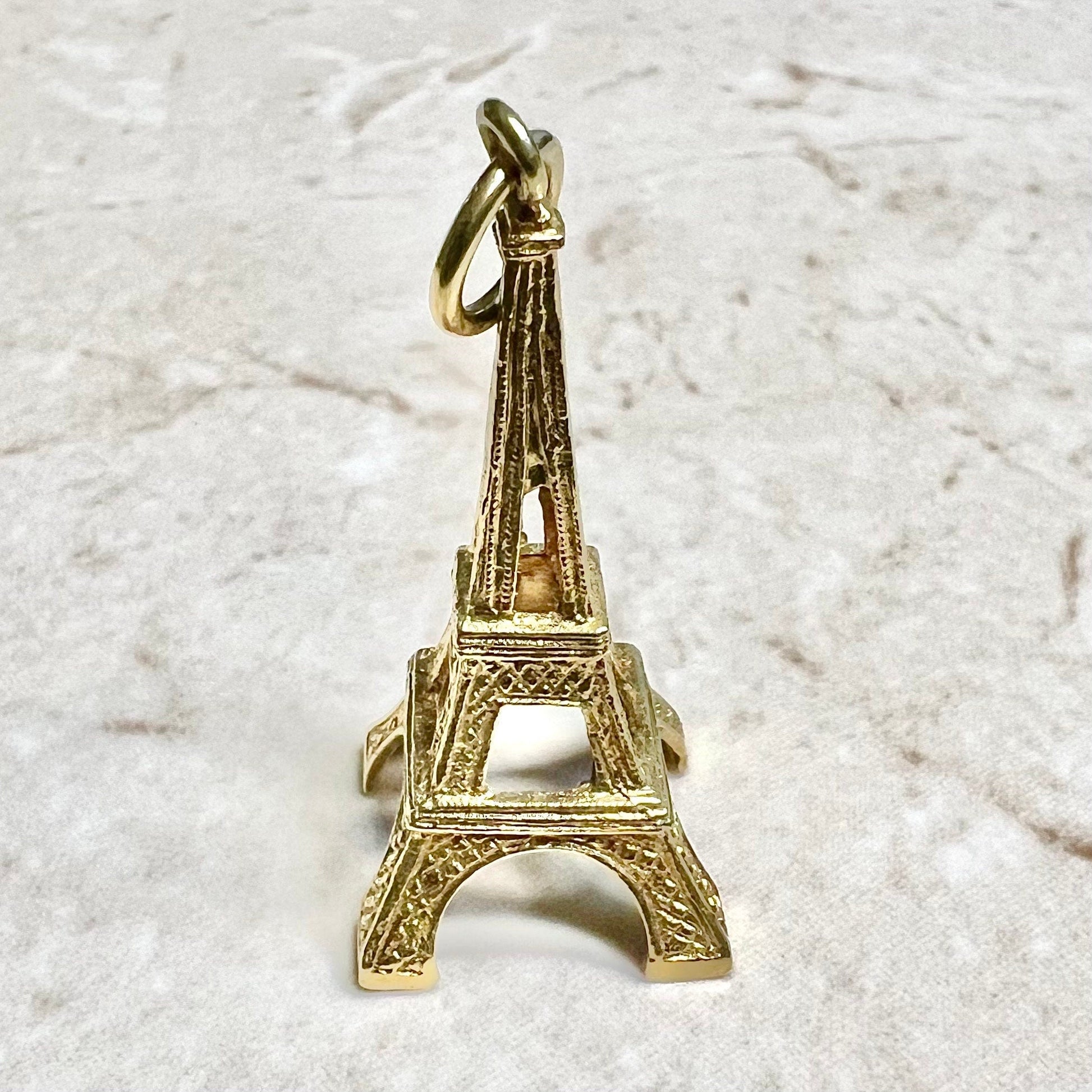 Rare Large Vintage 18 Karat Yellow Gold Eiffel Tower Pendant - WeilJewelry