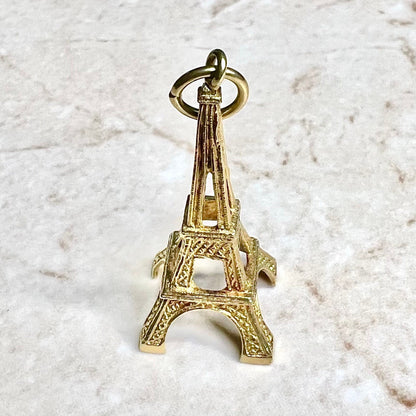 Rare Large Vintage 18 Karat Yellow Gold Eiffel Tower Pendant - WeilJewelry