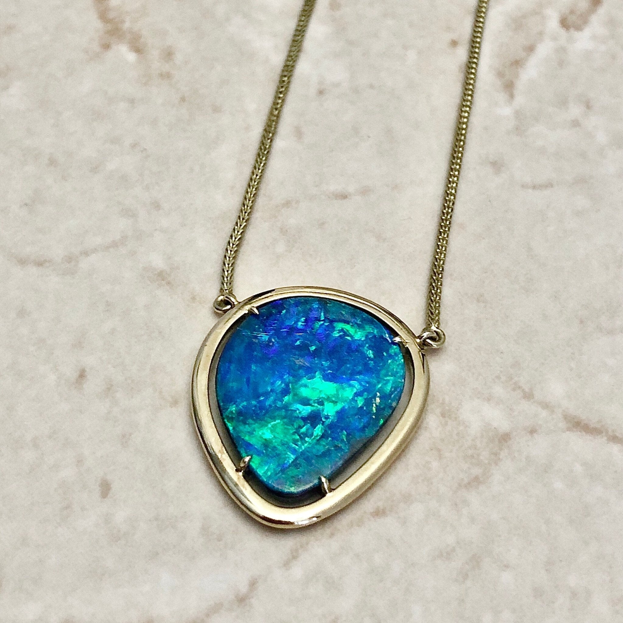 1.1ct Precious Australian Solid White/Crystal Opal pendant. 925 Sterling  Silver - Opals From Australia