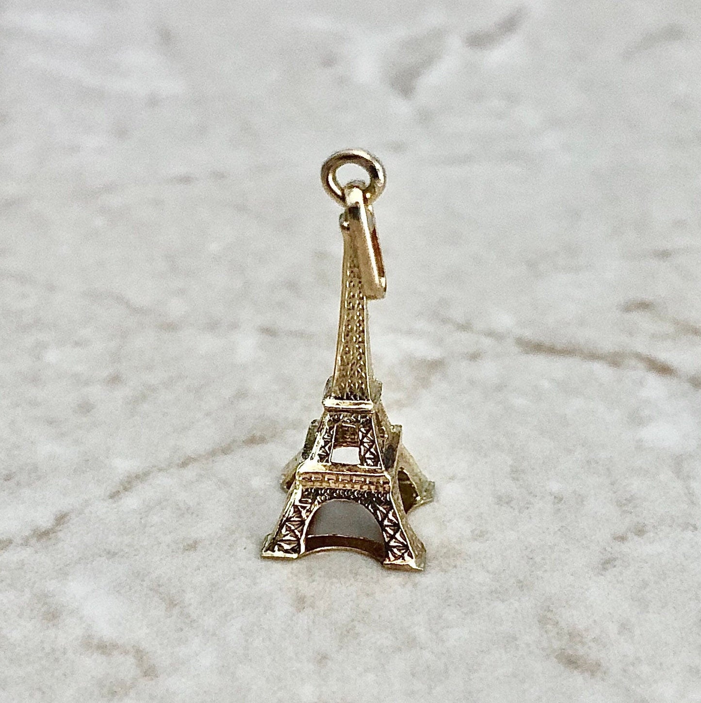 Rare Vintage French 22 Karat Yellow Gold Eiffel Tower Charm Pendant Necklace - Unisex Pendant - Birthday Gift - France Charm - Paris Charm