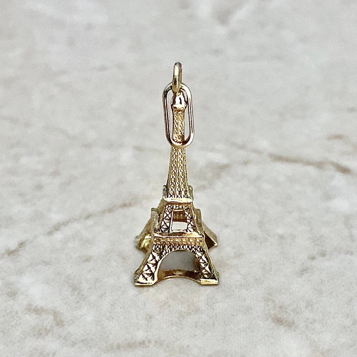 Rare Vintage French 22 Karat Yellow Gold Eiffel Tower Charm Pendant Necklace - Unisex Pendant - Birthday Gift - France Charm - Paris Charm