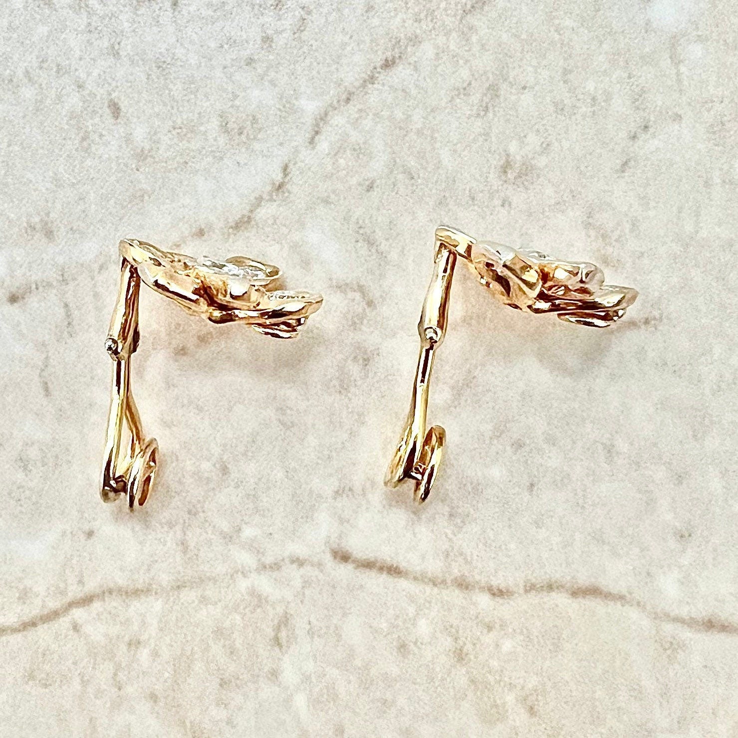 Rare Vintage 18K Pink Diamond Halo Earrings By Carvin French - Rose Gold Diamond Earrings - Diamond Flower Earrings - Handcrafted Earrings