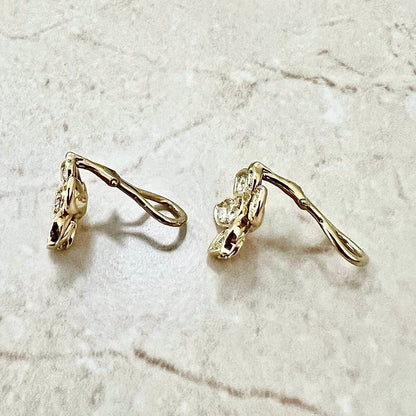 Vintage 18K Yellow Diamond Halo Earrings By Carvin French - Yellow Gold Diamond Earrings - Diamond Flower Earrings - Handcrafted Earrings