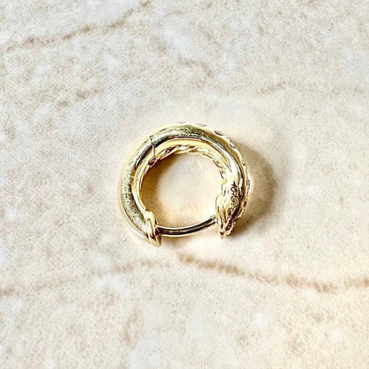 Single 18K David Yurman Diamond Huggie Hoop Earring - Yellow Gold Huggie Earring - Pave Diamond Hoop Earring - Crossover Hoop Earring