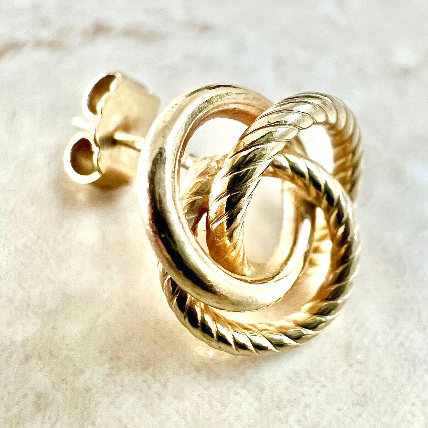 Single Vintage 14 Karat Yellow Gold Stud Earring - WeilJewelry