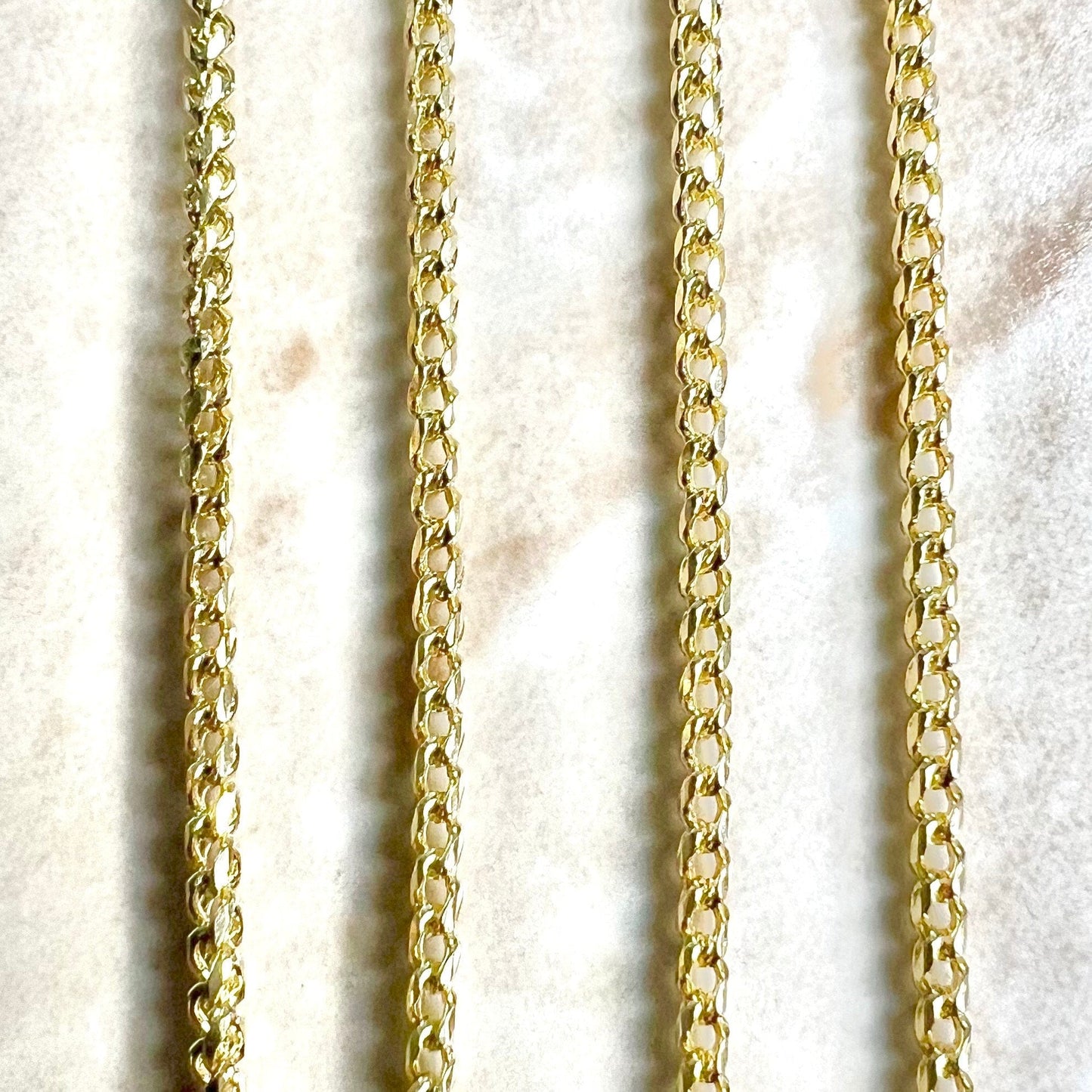 Solid 14K Gold Franco Chain Necklace - 22 Inch Gold Chain Necklace - 14K Yellow Gold Necklace - 14K Solid Gold Chain - Gift For Him & Her