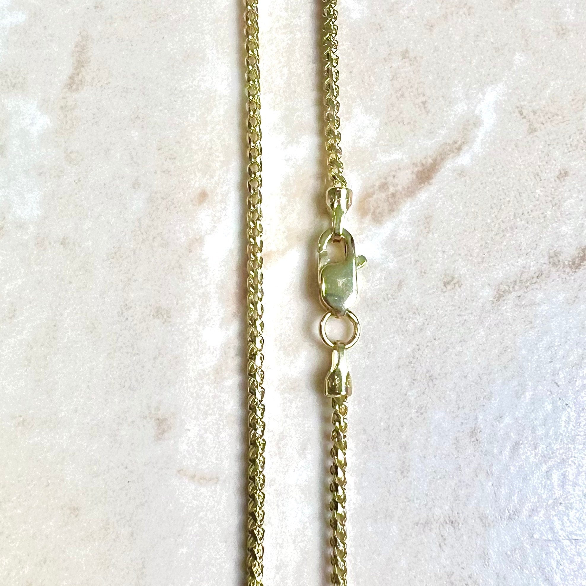 Solid Silk Rope Chain Necklace 14K Yellow Gold 22