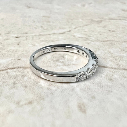 The LEO 14K White Gold Diamond Band Ring - Diamond Wedding Band - Diamond Wedding Ring - Half Eternity Diamond Ring-Diamond Anniversary Ring