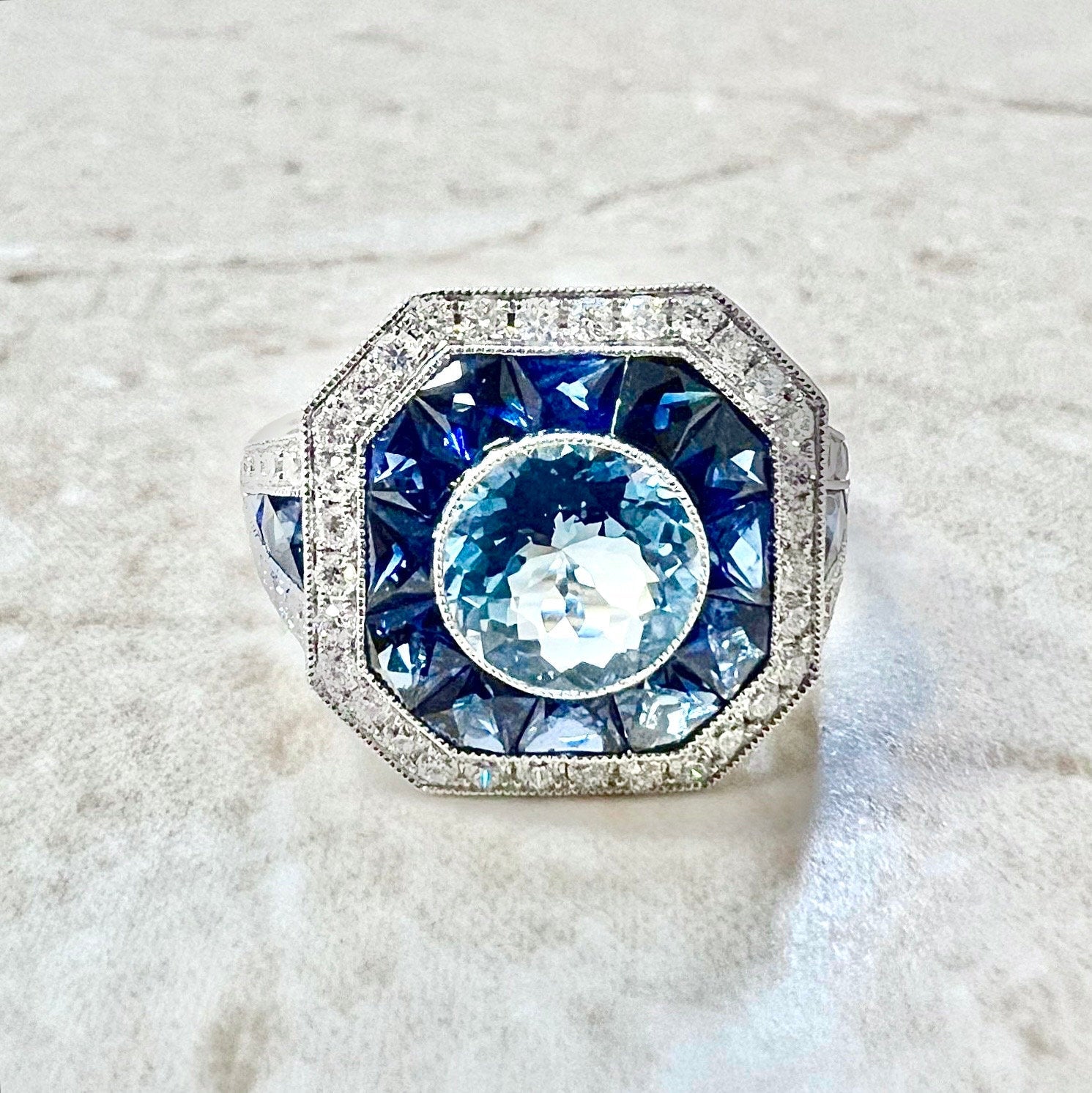 An Unusual Sapphire And Diamond Ring hotsell SKU3038