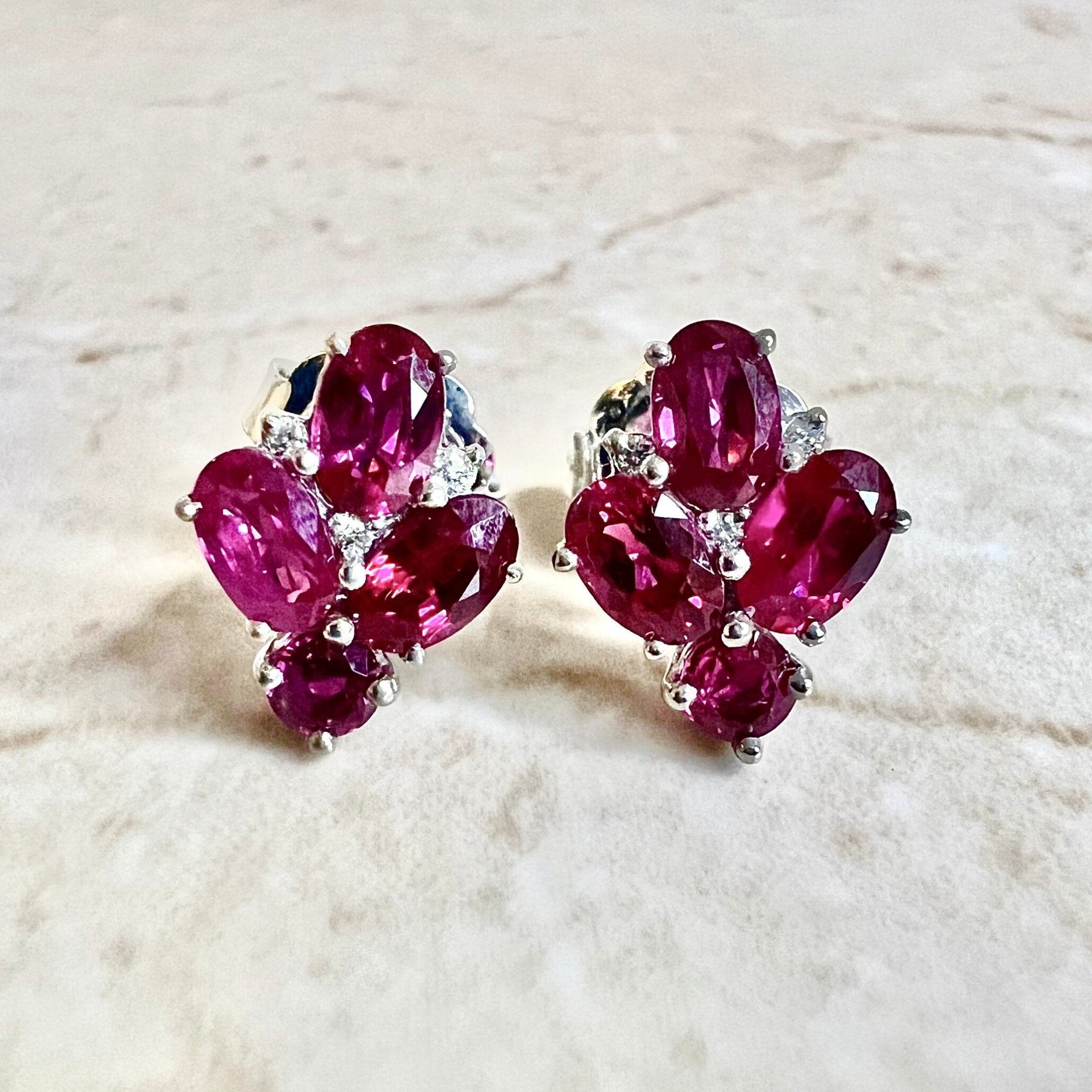 925 Silver Water Drop Design Sparkling Ruby Earrings 14K Rose Gold Plated |  eBay