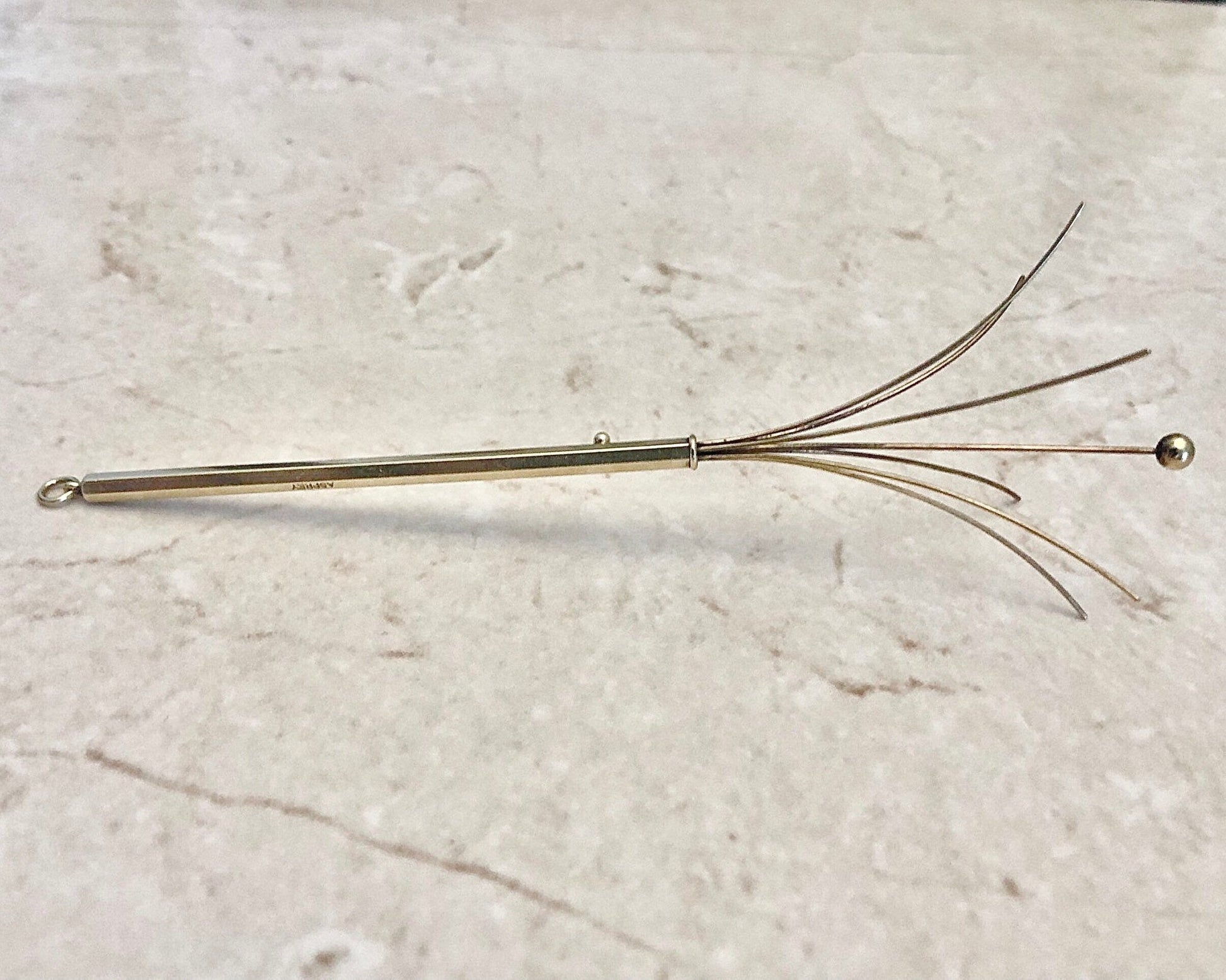 Very Rare Vintage Art Deco 18K Gold Champagne Swizzle Stick By Asprey London - Yellow Gold - Best Gifts - Birthday Gift - Anniversary Gift