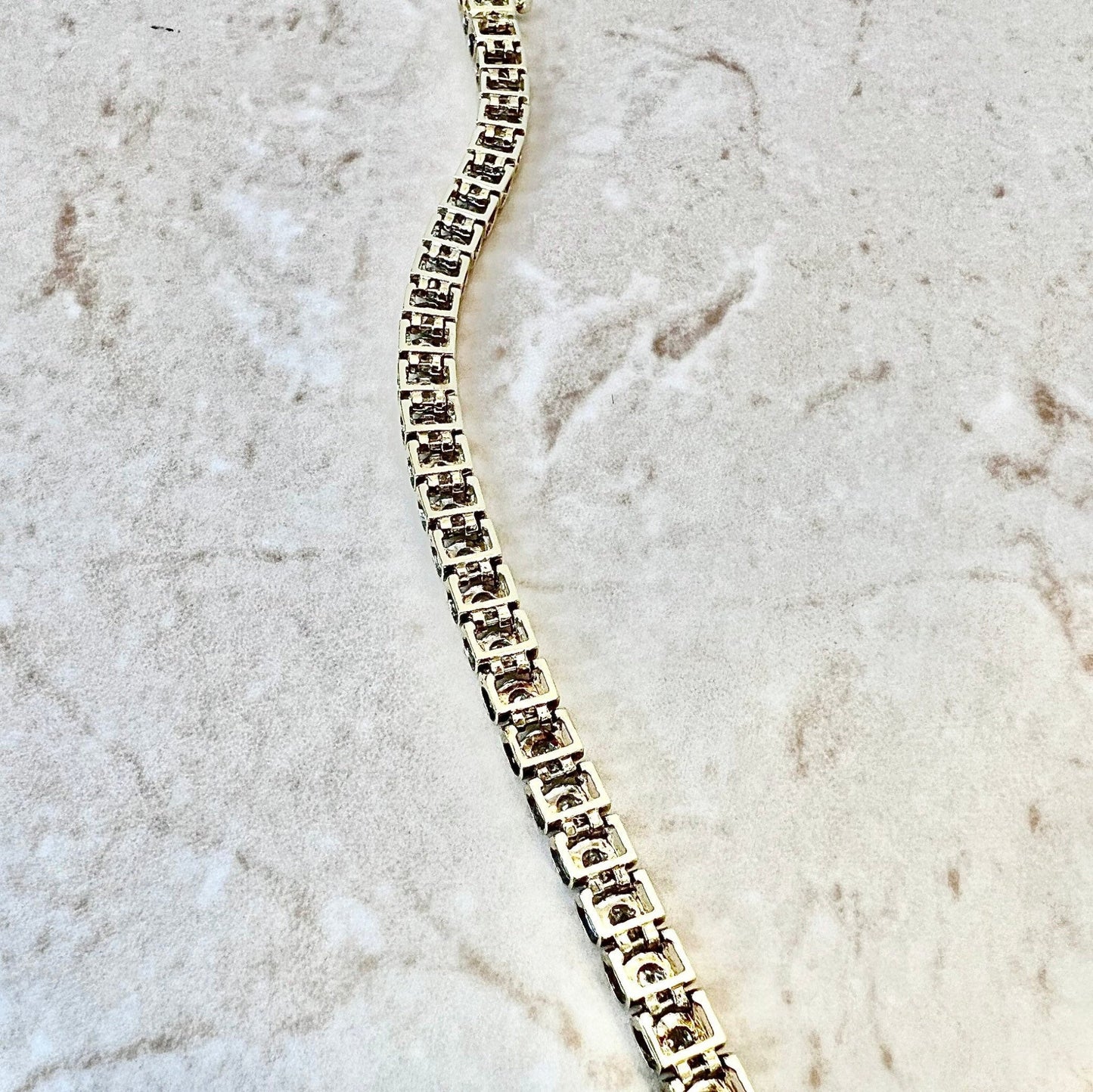 Vintage 10 Karat Gold 2 Carat Diamond Tennis Bracelet - WeilJewelry