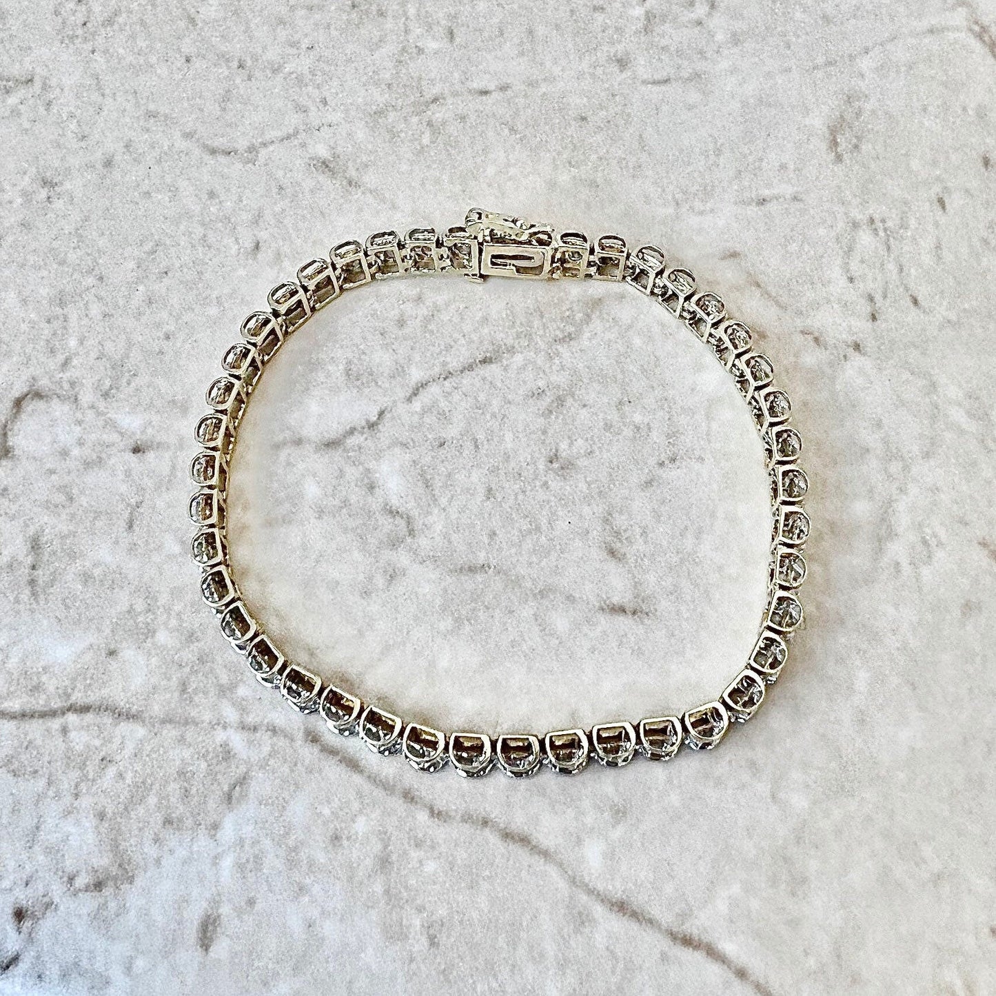 Vintage 10 Karat Gold 2 Carat Diamond Tennis Bracelet - WeilJewelry