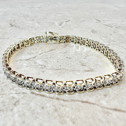 Vintage 10 Karat Gold 2 Carat Diamond Tennis Bracelet - WeilJewelry