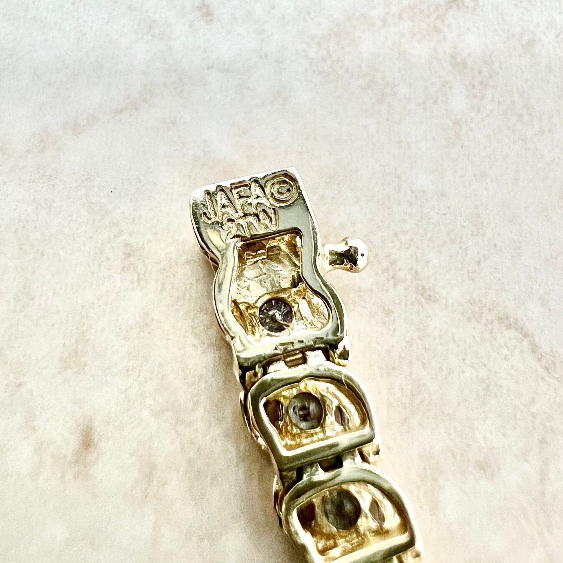 Vintage 10K Diamond Tennis Bracelet - 10K Yellow Gold Diamond Bracelet - Gold Tennis Bracelet - Gift For Her - Everyday Bracelets For Women