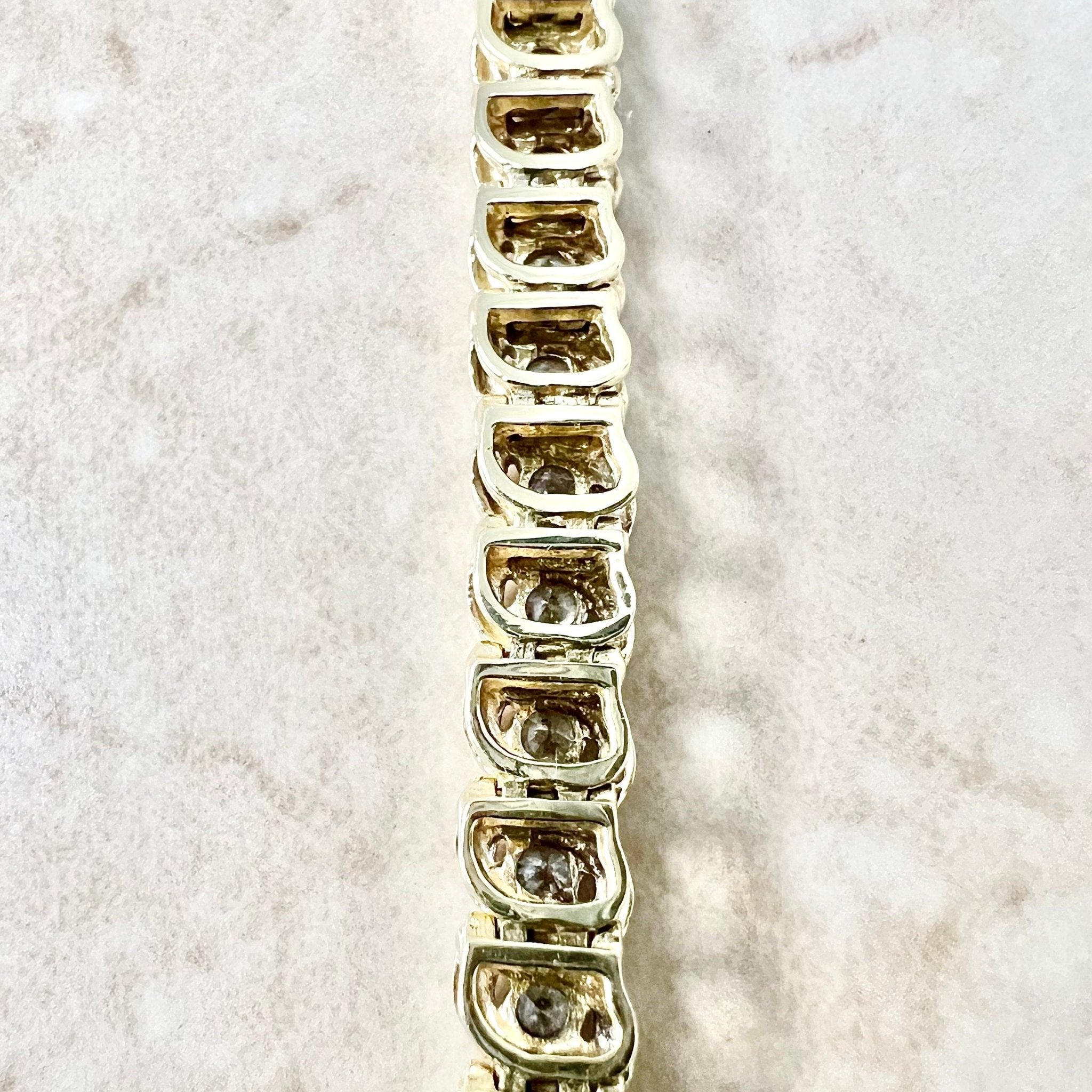 Antique Diamond Tennis Bracelet 14K Rose Gold